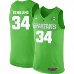 Men Michigan State Spartans NCAA #34 Gavin Schilling Green Authentic Nike 2020 Stitched College Basketball Jersey TZ32H20TJ